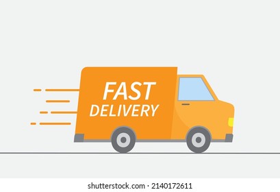 Fast delivery truck. Fast shipping. Design for website and mobile apps. Vector illustration.