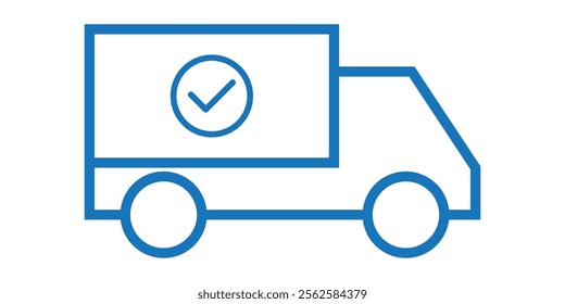 Fast delivery truck shipping icon, vector illustration