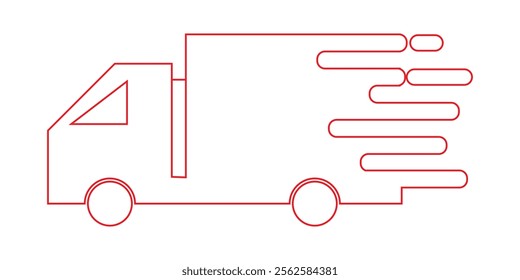 Fast delivery truck shipping icon, vector illustration