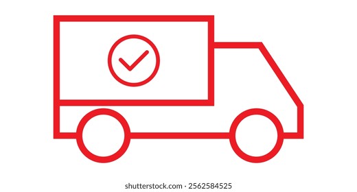 Fast delivery truck shipping icon, vector illustration