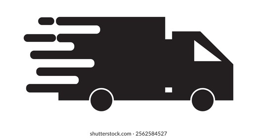 Fast delivery truck shipping icon, vector illustration