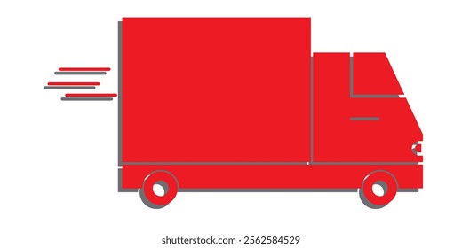 Fast delivery truck shipping icon, vector illustration