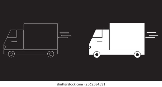 Fast delivery truck shipping icon, vector illustration