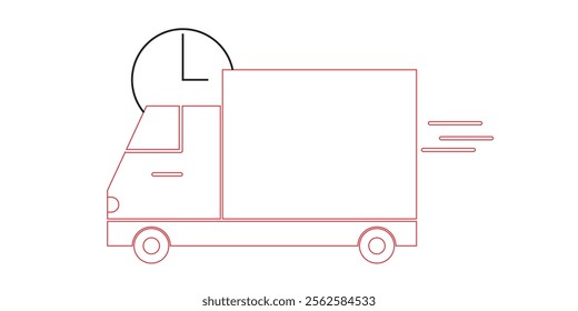 Fast delivery truck shipping icon, vector illustration