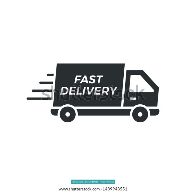 Fast Delivery Truck, Shipping Icon\
Vector Illustration Logo Template For Website Or Mobile\
App