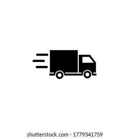 Fast delivery truck, vector flat icon on EPS 10
