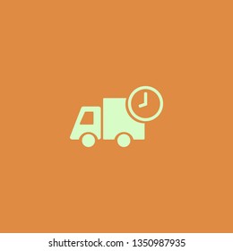 Fast delivery truck vector icon. flat design