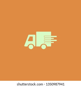 Fast delivery truck vector icon. flat design