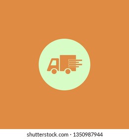 Fast delivery truck vector icon. flat design