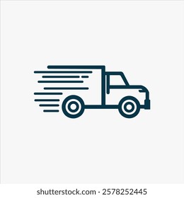 Fast delivery truck vector icon