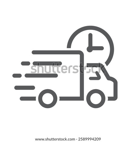 Fast delivery truck, vector, icon.