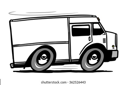 Fast delivery truck. Vector illustration