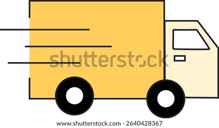 Fast Delivery Truck Vector Illustration – Simple Flat Design of Express Cargo Vehicle for Logistics, Shipping, and Transport Services