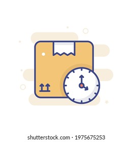 Fast Delivery vector filled outline icon style illustration. EPS 10 File