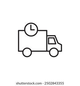 Fast delivery. vector flat Fast shipping truck linear illustration for web and app on white background..eps