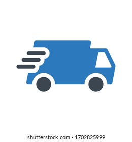 fast delivery vector glyph color icon 