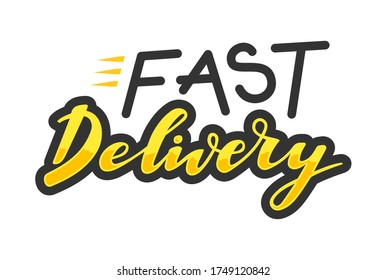 Fast Delivery vector hand drawn lettering