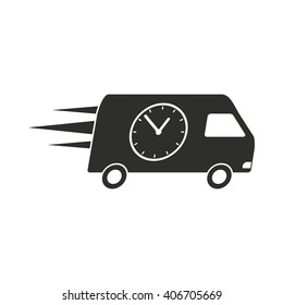 Fast delivery   vector icon. Black  illustration isolated on white  background for graphic and web design.