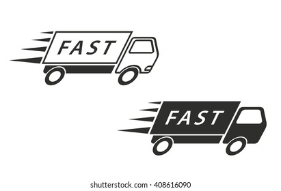 Fast delivery   vector icon. Black  illustration isolated on white  background for graphic and web design.