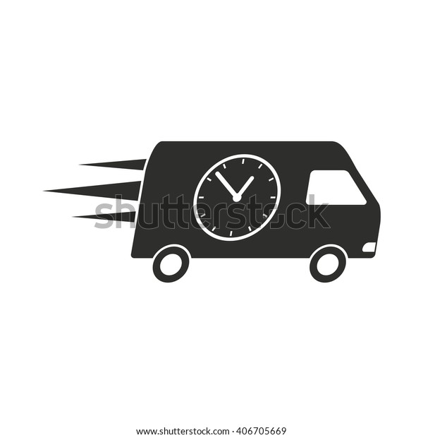 Fast delivery  \
vector icon. Black  illustration isolated on white  background for\
graphic and web design.