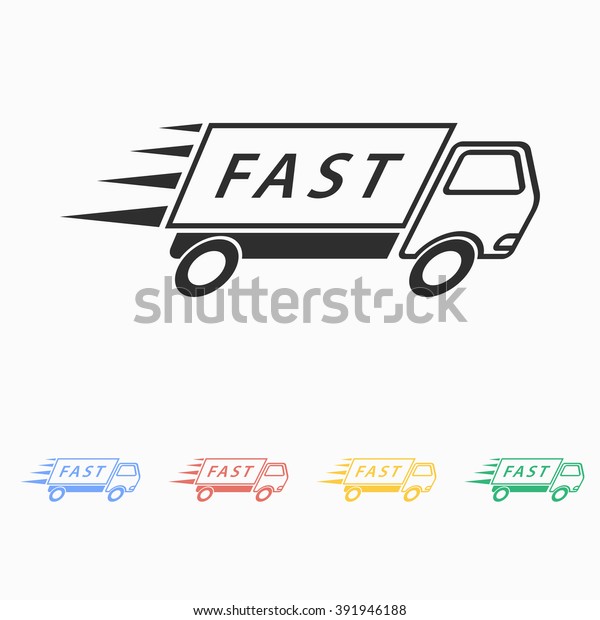 Fast delivery  vector icon.\
Illustration isolated on white  background for graphic and web\
design.