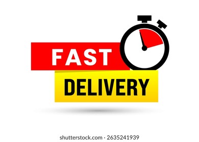 Fast delivery vector icon with a watch or timer icon vector illustration
