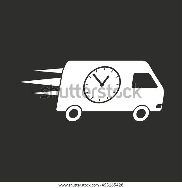 Fast delivery\
vector icon. White illustration isolated on black background for\
graphic and web design.