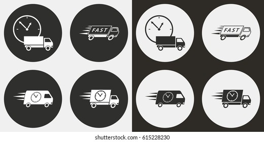 Fast delivery vector icons set. Illustration isolated for graphic and web design.