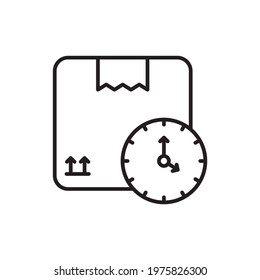 Fast Delivery vector outline icon style illustration. EPS 10 File