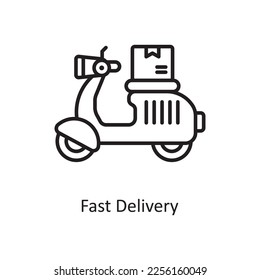 Fast delivery Vector Outline Icon Design illustration. Shopping and E-Commerce Symbol on White background EPS 10 File