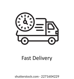 Schnelle Lieferung, Vektorgrafik-Symbol Design-Illustration. Logistiksymbol auf weißem Hintergrund EPS10-Datei