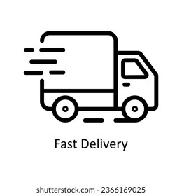 Fast Delivery vector  outline Icon Design illustration. Web store Symbol on White background EPS 10 File 