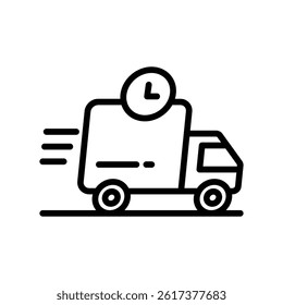 Fast Delivery Vector outline icon. Eps10 file 