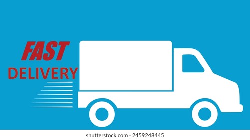 Fast Delivery Vehicle, Fast Delivery Van, Fast symbol, Delivery truck sign, Shipping fast delivery truck, Express service, quick mover