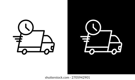 Fast Delivery White Icon Set Design