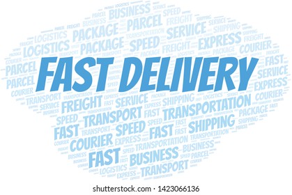 Fast Delivery word cloud. Wordcloud made with text only.