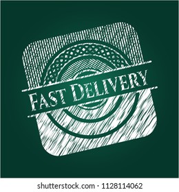 Fast Delivery written with chalkboard texture