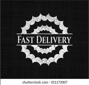 Fast Delivery written with chalkboard texture