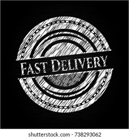 Fast Delivery written with chalkboard texture