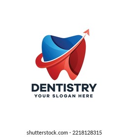 Fast Dentistry Gradient Logo Concept Illustration