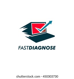 Fast Diagnose Logo Design Template. Vector Illustration