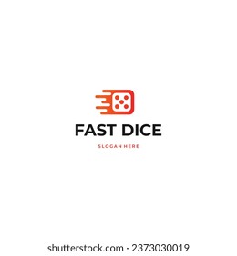 Fast dice logo design on isolated background