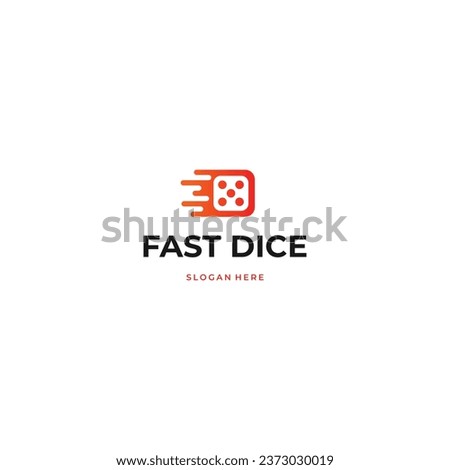 Fast dice logo design on isolated background