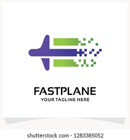 Fast Digital Plane Logo. Digital Fly Logo Design Template Inspirations