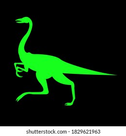 Fast dinosaur silhouette, vector illustration