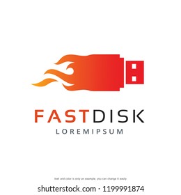 Fast Disk Logo Template Design Vector, Emblem, Concept Design, Creative Symbol, Icon
