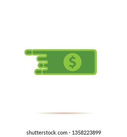 Fast dollar, money transfer flat icon vector. Fast Exchange logo