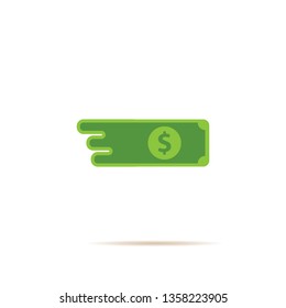 Fast dollar, money transfer flat icon vector. Fast Exchange logo