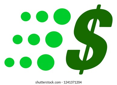 Fast dollar vector icon symbol. Flat pictogram is isolated on a white background. Fast dollar pictogram designed with simple style.