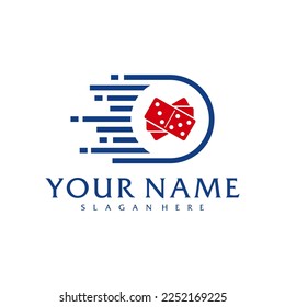 Fast Domino logo vector template, Creative Domino logo design concepts